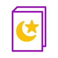 coran icône bichromie violet Jaune style Ramadan illustration vecteur élément et symbole parfait.