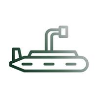 sous-marin icône pente vert blanc style militaire illustration vecteur armée élément et symbole parfait.