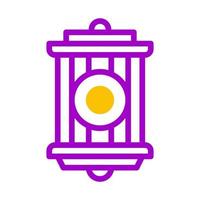 lanterne icône bichromie violet Jaune style Ramadan illustration vecteur élément et symbole parfait.