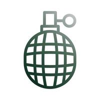 grenade icône pente vert blanc style militaire illustration vecteur armée élément et symbole parfait.