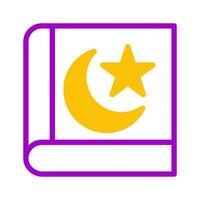 coran icône bichromie violet Jaune style Ramadan illustration vecteur élément et symbole parfait.