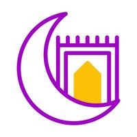 couverture icône bichromie violet Jaune style Ramadan illustration vecteur élément et symbole parfait.