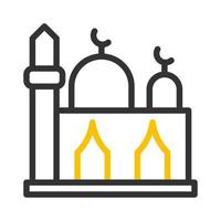 mosquée icône bicolore gris Jaune style Ramadan illustration vecteur élément et symbole parfait.