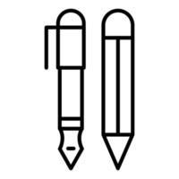 stylo et crayon icône style vecteur