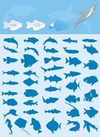 collection de Icônes sur une thème de poisson. une vecteur illustration