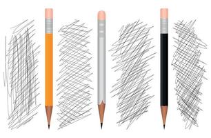 crayon croquis par main de différent conception. vecteur