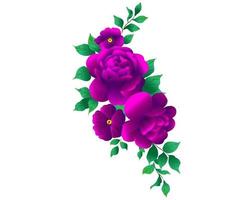 bouquets de conception de vecteur de fleurs violettes et violettes
