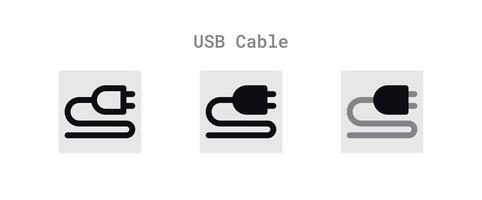 USB câble Icônes feuille vecteur