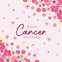 fleurs roses pour la conception de vecteur de sensibilisation au cancer du sein