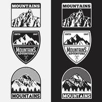 ensemble de modèles de conception de logos et badges de montagnes vecteur