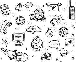 style de doodle internet. style de dessin d'imagination vecteur