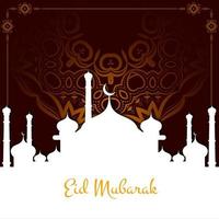 carte eid mubarak avec fond de festival de modèle de mosquée vecteur