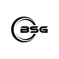 création de logo de lettre bsg en illustration. logo vectoriel, dessins de calligraphie pour logo, affiche, invitation, etc. vecteur
