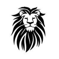 Lion tête visage logo silhouette noir icône tatouage mascotte main tiré Lion Roi silhouette animal vecteur illustration