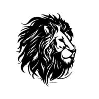 Lion tête visage logo silhouette noir icône tatouage mascotte main tiré Lion Roi silhouette animal vecteur illustration