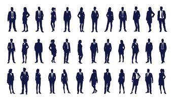 affaires gens silhouette ensemble affaires homme et femme silhouettes affaires équipe réunion Contexte vecteur illustration