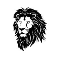 Lion tête visage logo silhouette noir icône tatouage mascotte main tiré Lion Roi silhouette animal vecteur illustration