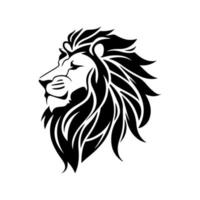 Lion tête visage logo silhouette noir icône tatouage mascotte main tiré Lion Roi silhouette animal vecteur illustration