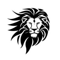 Lion tête visage logo silhouette noir icône tatouage mascotte main tiré Lion Roi silhouette animal vecteur illustration