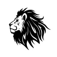 Lion tête visage logo silhouette noir icône tatouage mascotte main tiré Lion Roi silhouette animal vecteur illustration