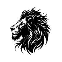 Lion tête visage logo silhouette noir icône tatouage mascotte main tiré Lion Roi silhouette animal vecteur illustration