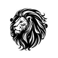 Lion tête visage logo silhouette noir icône tatouage mascotte main tiré Lion Roi silhouette animal vecteur illustration