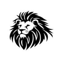 Lion tête visage logo silhouette noir icône tatouage mascotte main tiré Lion Roi silhouette animal vecteur illustration