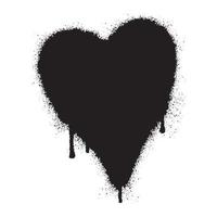 graffiti cœur icône avec noir vaporisateur peindre vecteur
