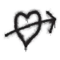 cœur et Cupidon La Flèche avec noir vaporisateur peindre vecteur