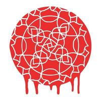 illustration de un fleur mandala graffiti art avec rouge vaporisateur peindre vecteur