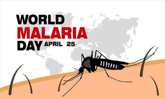monde paludisme journée. modèle pour arrière-plan, bannière, carte, affiche. vecteur illustration.