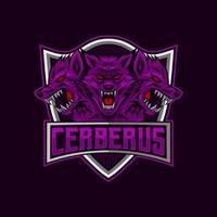 cerberus logo. cerberus e-sport mascotte logo conception vecteur modèle