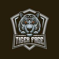 tigre tête e-sport mascotte logo conception vecteur illustration dans moderne style