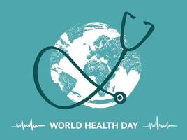 monde santé journée sur une bleu Contexte vecteur