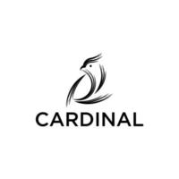 cardinal oiseau logo conception vecteur illustration