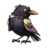 mignonne corbeau dessin animé style vecteur
