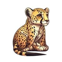 mignonne guépard dessin animé style vecteur