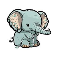 mignonne l'éléphant dessin animé style vecteur