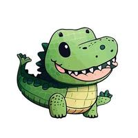 mignonne alligator dessin animé style vecteur