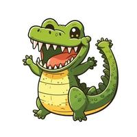 mignonne crocodile dessin animé style vecteur