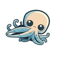 mignonne calamar dessin animé style vecteur