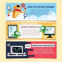 artificiel intelligence assistant bannières ensemble vecteur