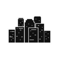 ville bâtiments icône dans noir conception vecteur