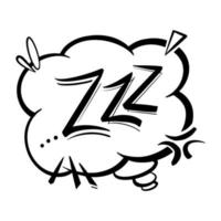 main tiré zzz symbole pour en train de dormir griffonnage illustration vecteur