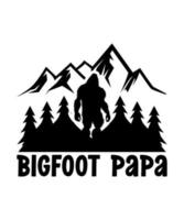 meilleur bigfoot papa déjà T-shirt conception vecteur