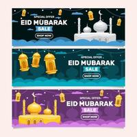 collection de bannières de vente eid mubarak vecteur