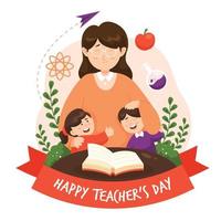 conception de la journée des enseignants heureux vecteur