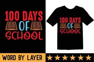 100 journées de école svg t chemise conception vecteur