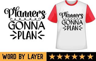 planificateurs va plan svg t chemise conception vecteur