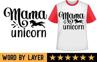 maman Licorne svg t chemise conception vecteur